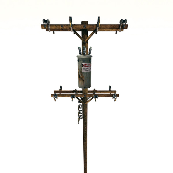 3d utility pole - Utility Pole - Game Resolution Model by MABA Media